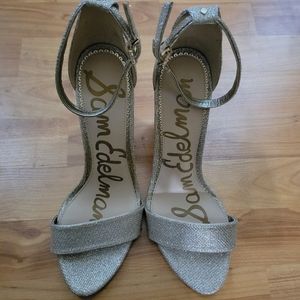 Sam EdelmanYaro Ankle-Strap Metallic Sandals NWOT